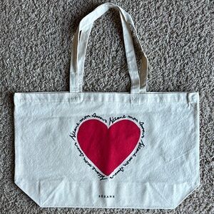 Sezane Mon Amour Red Heart Tote Bag